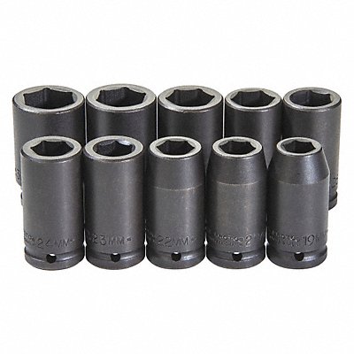 PROTO J72100M Impact Socket Set Steel Black Oxide 19 to 33 mm