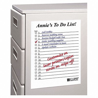 C-LINE 57911 Dry Erase Sheet 11 H x 8-1/2 PK25