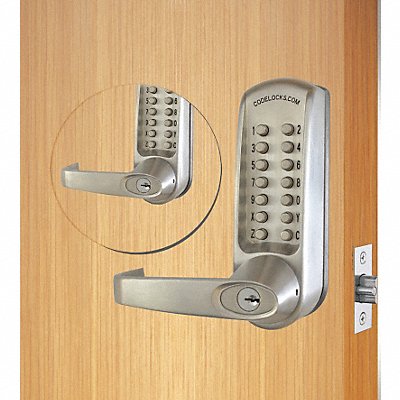 CODELOCKS CL610BBBS Mechanical Lockset Brushed Steel Lever