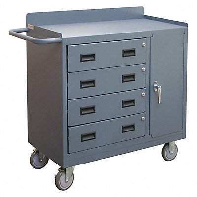 DURHAM MFG 2211ALU95 Mobile Cabinet Bench Steel 36 W 18 D
