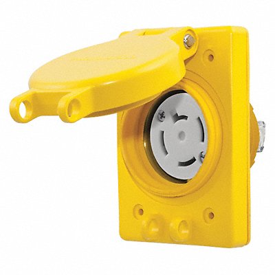 HUBBELL HBL67W09 Locking Receptacle Yellow 120/208VAC 20A