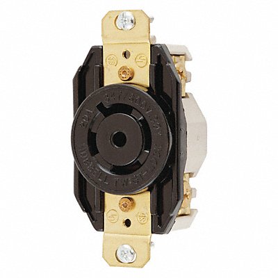 HUBBELL HBL2530 Locking Receptacle Black 347/600VAC 20A