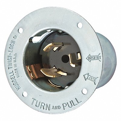 HUBBELL CS6377 Locking Receptacle Silver 125VAC 50A