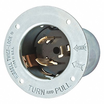 HUBBELL CS8475 Flanged Locking Inlet Slvr Steel 480VAC