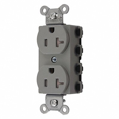 HUBBELL SNAP5362GYTRA Receptacle Grey 20 A 2P3W Back 1PK