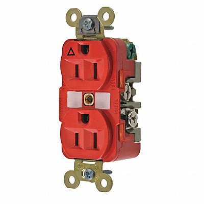 HUBBELL IG5262R Receptacle Red 15 A 2P3W Back Side 1PK