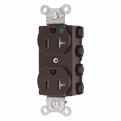 HUBBELL SNAP8300TRA Receptacle Brown 20 A 2P3W Back 1PK