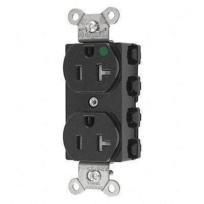 HUBBELL SNAP8300BKTRA Receptacle Black 20 A 2P3W Back 1PK
