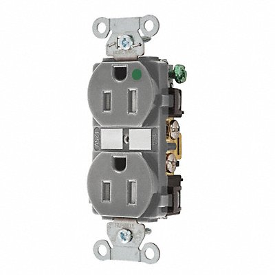 HUBBELL 8200GYTRA Receptacle Grey 0.5 HP 3 Wires 125VAC