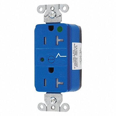 HUBBELL SNAP8362S Receptacle Blue 20 A 2P3W Back 1PK