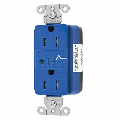 HUBBELL SNAP5262S Receptacle Blue 125VAC 15A 3 Wires Nylon