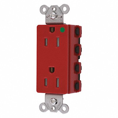 HUBBELL SNAP2172RTRA Receptacle Red 15 A 2P3W Back 1PK