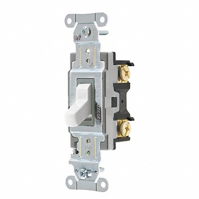 HUBBELL CSB115W Wall Switch Wht 15A Back Side SnglPole
