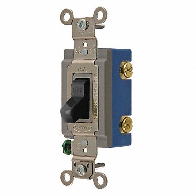 HUBBELL HBL1201BK Wall Switch Black 15A Back Side SnglPole