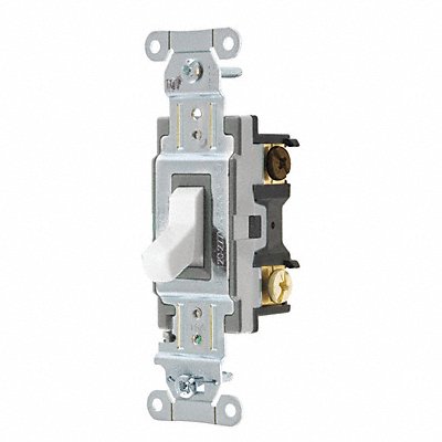 HUBBELL CSB315W Wall Switch 15A Wht 1/2 HP 3-Way Switch