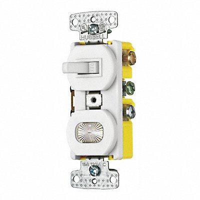 BRYANT RC109W Combo Device White 1P Switch/Pilot Light