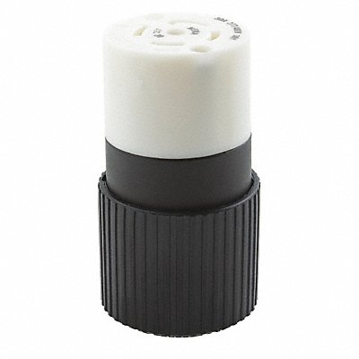 GRAINGER 72320NC Locking Connector Strt 20 A Blk White Nyl L23-20R