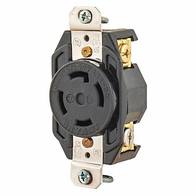 GRAINGER 71430FR Locking Receptacle Black 125/250VAC 30A