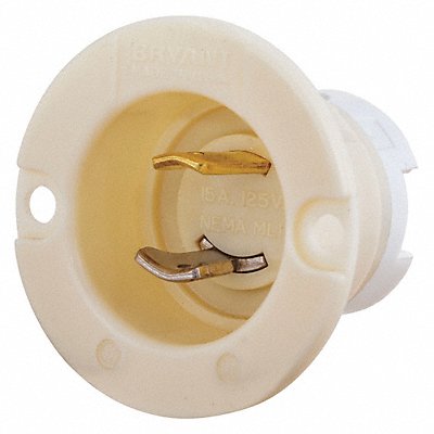 GRAINGER 7466N Mdg Flg LckInl 15 A White ML-1P Nylon