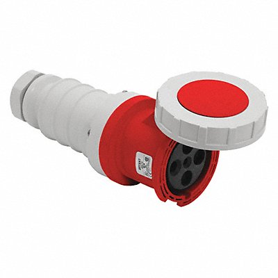 GRAINGER BRY460C7W WT Pn Slv Connctr 60 A IEC Red 3Pl