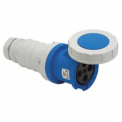 GRAINGER BRY560C9W WT Pn Slv Connctr 60 A IEC Blue 4Pl