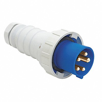 GRAINGER BRY5100P9W Pin and Sleeve Plug 100 A Blue 4Pl
