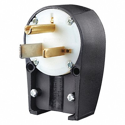 GRAINGER 9550ANPB Angle Straight Blade Plug Blk/Wht 2.0 HP