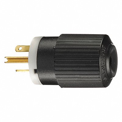 GRAINGER BRY5466NP Straight Blade Plug Black/Wht 250VAC