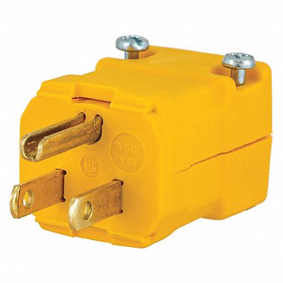 GRAINGER BRY5965Y Straight Blade Plug Yellow 0.5 HP 125VAC