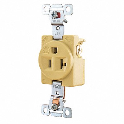 GRAINGER 5361I Receptacle Ivory Nylon 1.0 HP 2 Poles