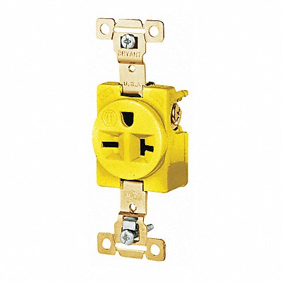 GRAINGER 5461CR Receptacle Yellow Nylon Mounting Flush