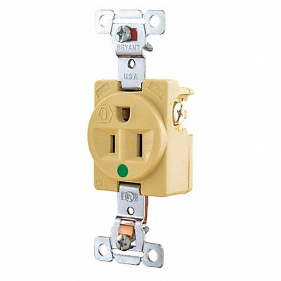 GRAINGER 8210I Receptacle Ivory 15A Nylon 0.5 HP