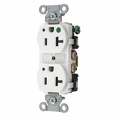 GRAINGER 8300HBWL Receptacle Wht 20A Nylon 1.0 HP 2 Poles