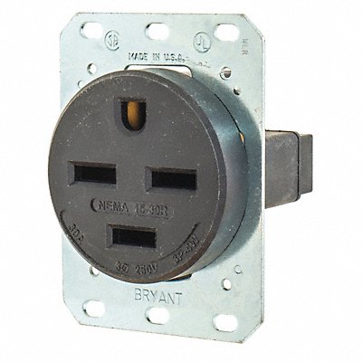 GRAINGER 8430FR Receptacle Black 30A 3.0 HP 3 Poles