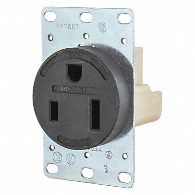 GRAINGER 9550FR Receptacle Black 50A 2.0 HP 2 Poles