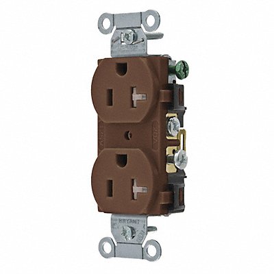 GRAINGER CBRS20WRTR Receptacle 20A Nylon 1.0 HP 2 Poles