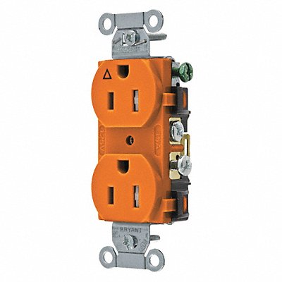 GRAINGER CR15IG Receptacle Orng 15A Nylon 0.5 HP 2 Poles
