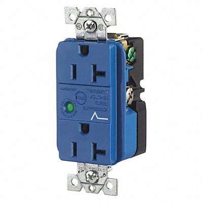 GRAINGER SP53A Receptacle Blue 20A Nylon 1.0 HP 125VAC