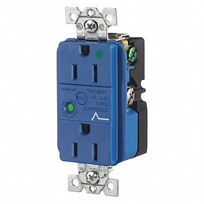 GRAINGER SP82A Receptacle Blue 15A Nylon 0.5 HP 125VAC