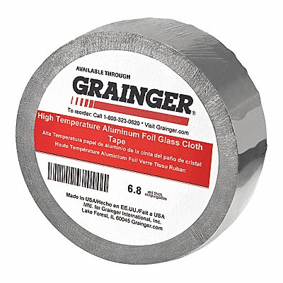 GRAINGER TC955 Foil Tape 1 in x 36 yd Aluminum PK36