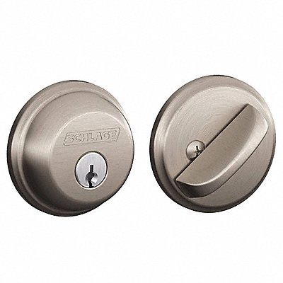 SCHLAGE B60N619KA4 Deadbolt Satin Nickel Alike Keying
