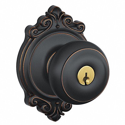 SCHLAGE F51AGEO716BRK Knob Lockset Mechanical Entrance Grd. 1