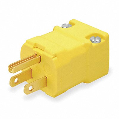 HUBBELL HBL5965VY Straight Blade Plug Yllw 15 A Hng 5-15P