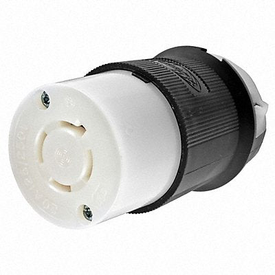 HUBBELL HBL2413 Locking Connector Strt 20 A Blk White Nyl L14-20R