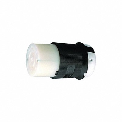 HUBBELL HBL2423 Locking Connector Strt 20 A Blk White Nyl L15-20R