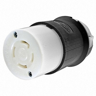 HUBBELL HBL2723 Locking Connector Strt 30 A Blk White Nyl L15-30R