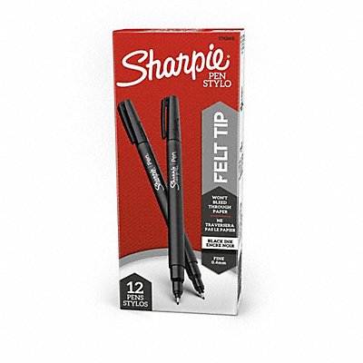 SHARPIE 1742663 Permanent Pens Black PK12