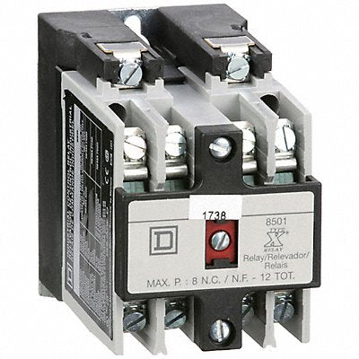 SQUARE D 8501XO40V03 H2717 NEMA Control Relay 4NO 220/240VAC 10A