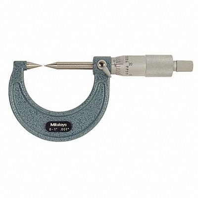 MITUTOYO 112225 Point Micrometer 0-1 In 30 Deg Steel