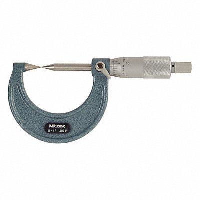 MITUTOYO 112237 Point Micrometer 0-1 In 30 Deg Carbide